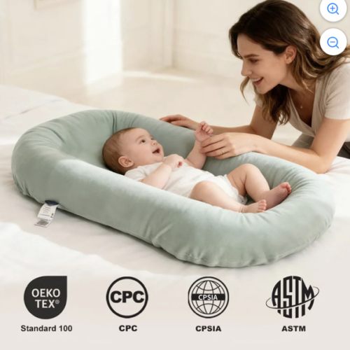 Infant Lounger, Soft Cotton and Waterproof Inner, Baby Floor Seat for Tummy Time, Baby Lounger for Newborn 0-24 Months (green)