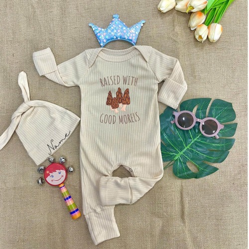 Good Morels Mushroom Baby Bodysuit, Mushroom Baby Bodysuit, Fungi Baby Set, Mushroom Baby Shower Gift for New Mom, Natural Forestcore