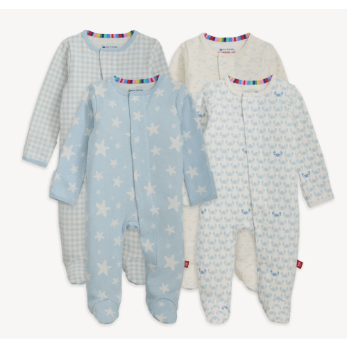 Blue Crab Combo
Organic Cotton
Magnetic 4-Pack Footie
Newborn