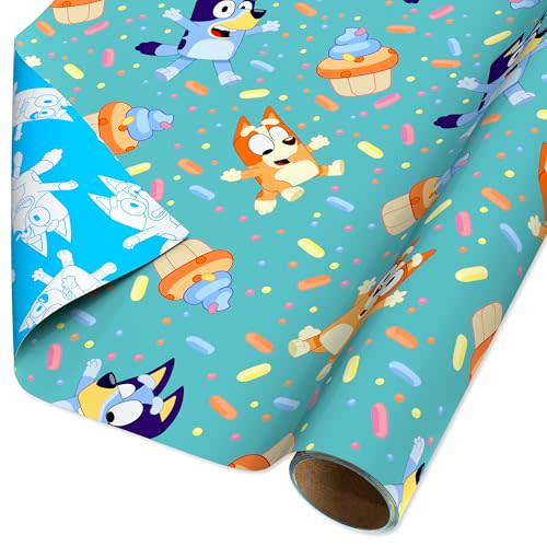 American Greetings 40 sq. ft. Reversible Bluey Wrapping Paper for All Occasions (1 Roll, 30 in. x 192 in.)