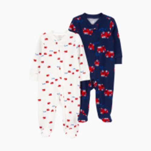 Carter's 2-Way Zip Cotton Sleep & Plays (2 Pack) - Red, 6 M