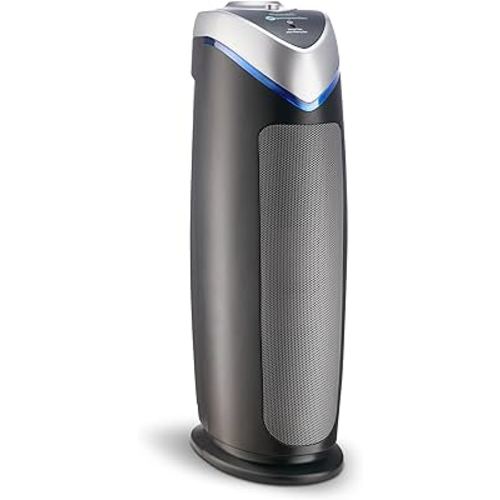 GermGuardian HEPA Air Purifier for Home, Large Rooms - 743 Sq. Ft. with HEPA Air Filter, UV-C Light & Odor Reduction, AC4825E, 22" Tower, Gray