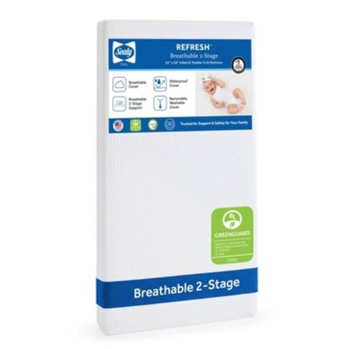 Sealy OmniPedic Refresh Breathable Knit 2-Stage Crib Mattress - Off White