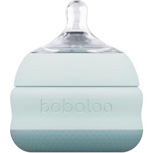 Babaloo Baby-Led Silicone Baby Bottle, Airless, Anti-Colic, 360° Gravity-Free Feeding, Reduces Gas & Spit-Up, 100% Platinum Food-Grade Silicone, 5 oz, 1 Pack - Bleu