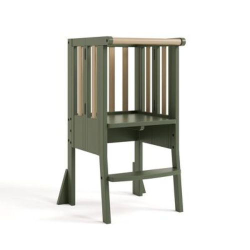 Storkcraft Foldable Toddler Step Stool - Olive/Driftwood: Wooden, Painted, 1 Rung