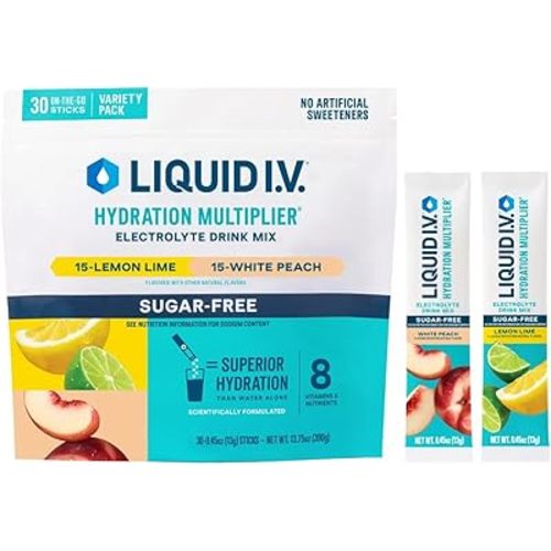 Liquid I.V. Sugar Free Hydration Multiplier, Variety Pack, 0.45 Ounce (30 Count)
