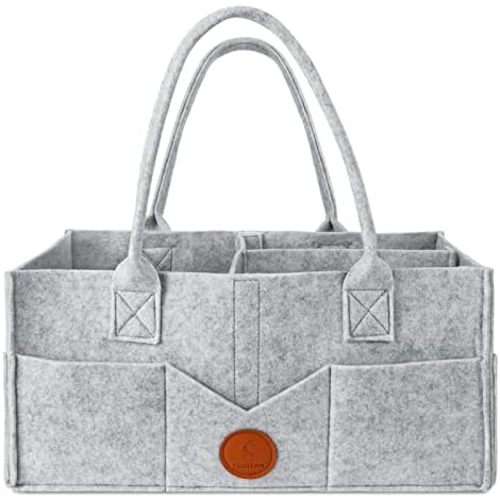 Maliton Felt Diaper Caddy Organizer for Changing Table - Large, Grey