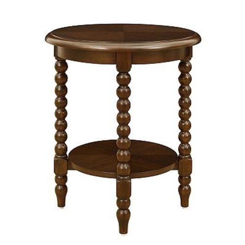 Martha Stewart Philippe Round End Table with Shelf