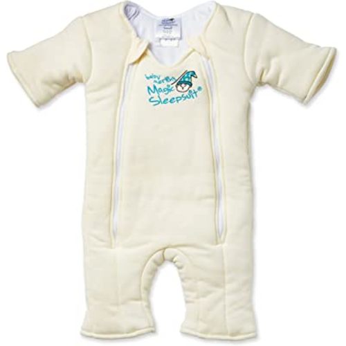 Baby Merlin's Magic Sleepsuit - 100% Cotton Baby Transition Swaddle - Baby Sleep Suit - Cream - 3-6 Months