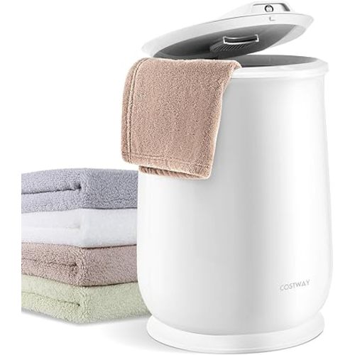 COSTWAY Towel Warmer for Bathroom, 21L Large Towel Heater with Flip-top Lid, Child Safety Lock, 1H Auto Shut Off, Blanket Warmer for Towels, 45” x 70” Bathrobes, Bathroom, Gift for Family