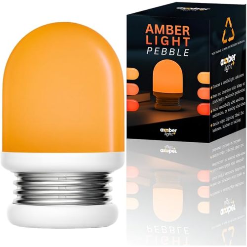 Pebble - Rechargeable Sleep Lamp, Melatonin-Friendly Ambient Glow, 3.5 Inch (Amber)