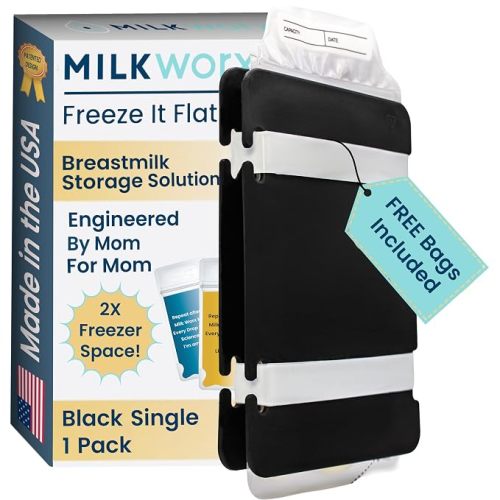 Freeze It Flat Breastmilk Freezer Organizer (Black, Single 1pk)
