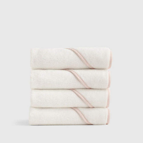 Organic Turkish Cotton Baby Hooded Towel Set 4-Pack in White