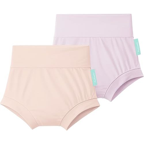 Baby Bloomers Bummies, Soft Bamboo Viscose High Waist Belly Shorts & Diaper Cover for Infant Toddler Girls Boys, 2-Pack