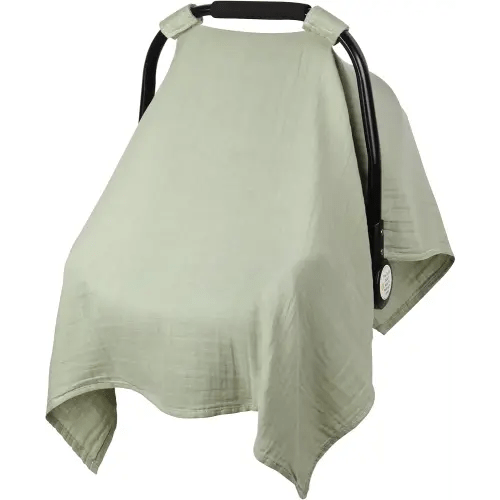 Metplus Muslin Car Seat Cover for Babies - Carseat Stroller Cover Infant Stroller Covers for Boys and Girls, Breathable & Lightweight, Fits Most Strollers & Baby Car Seats