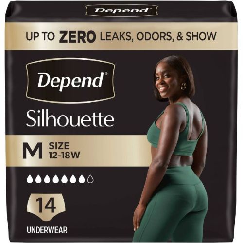 Depend Silhouette Underwear for Women - Maximum Absorbency - M - Pink - 14ct