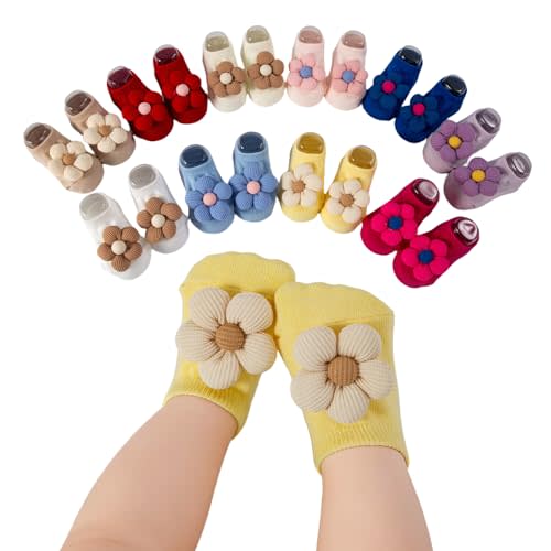 Baby Girl Socks Cute Flower Animal Non-Slip Grip Cotton Ankle Socks for Babies Infants Girl Baby Gifts for Girls