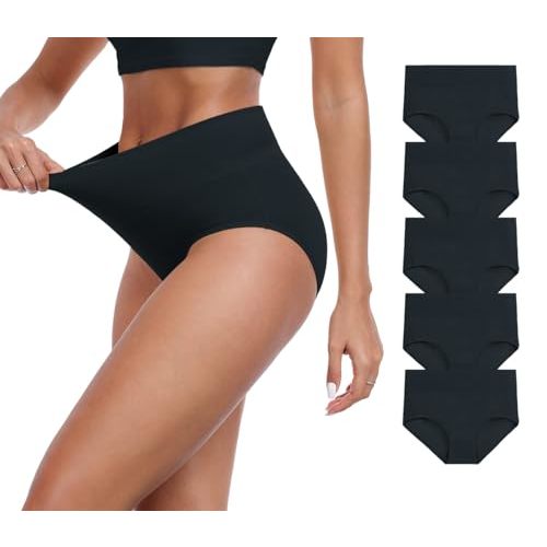 IWOLLENCE Womens Cotton Postpartum Underwear High Waisted Full Coverage Panties Plus Size & Regular