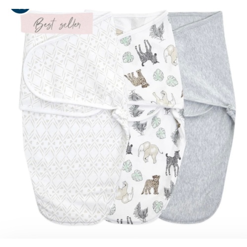 aden + anais essentials easy swaddle wrap quick change 3 pack