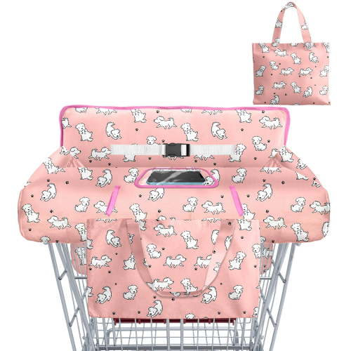 Shopping Cart Cover for Baby Girl Boy 2-in-1 High Chair Water Resistant High Chair Cover w/Phone Pouch Pocket Gender Neutral Cart Cover for Babies Padded Grocery Cart Cover for Baby