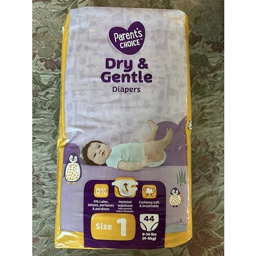 Parent's ~Choice Dry & Gentle Diapers ~ Size 1 (44 Count)