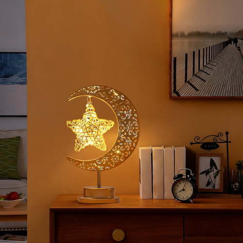 YingYouFu LED Wrought Iron Star Lamp Rotatable Hanging Desk Lamp Decorative Light Ornament for Bedroom Living Room Home Office Decor