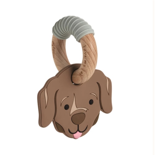 Mud Pie Dog Breed Baby Teethers | Silicone & Beechwood Puppy Toy