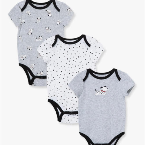 Little Me Clothes for Baby 3-Pack 100% Cotton Scratch Free Tag Bodysuits, Newborn to 9 Months