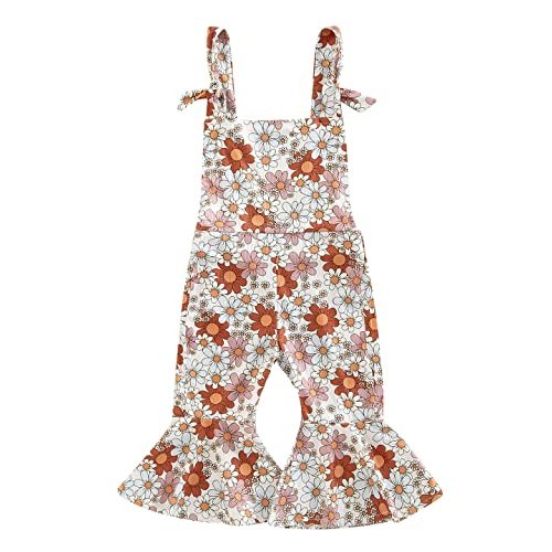 Toddler Baby Girl Jumpsuit Romper Boho Overalls Bell-Bottom Pants Baby Girl Clothes