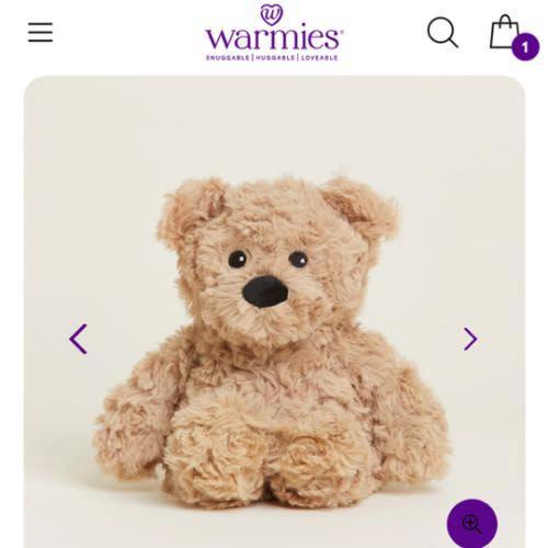 Brown Curly Bear Warmies Junior