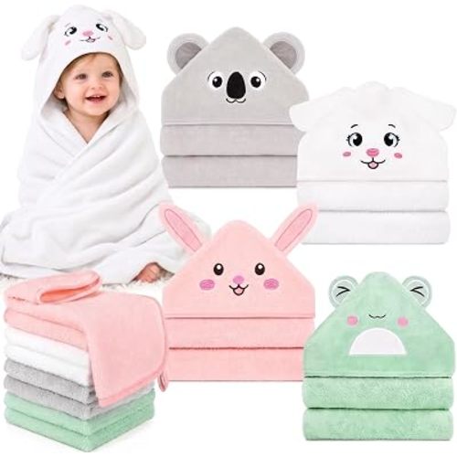 12 PCS Baby Bath Towels Set for Infants Toddlers Essentials