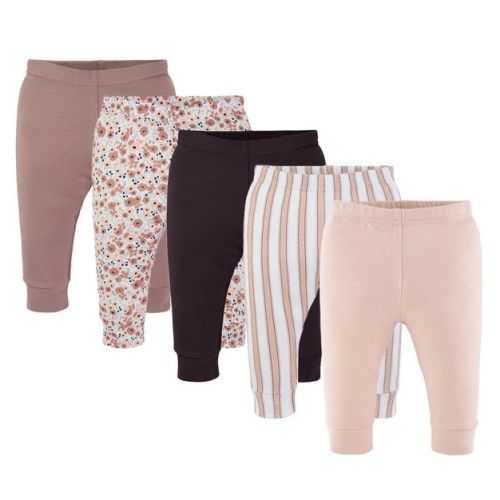 The Peanutshell Cottage Girl Baby Girl Pants, Cotton Baby Clothes for Girls, 3-6 Months, 5 Pack