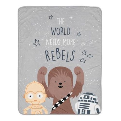 Lambs & Ivy Star Wars Rebels R2D2/C-3PO/Chewbacca Soft Fleece Baby Blanket