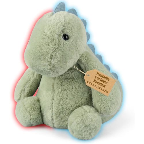 Bobbie & Laxi Coolable & Microwavable Dinosaur Stuffed Animal, Weighted Stuffed Animals Plush for Kids, Women, Girls, Lavender Scent Dinosaur Gifts, Get Well Soon Gift, Heated Plush for Period Cramp