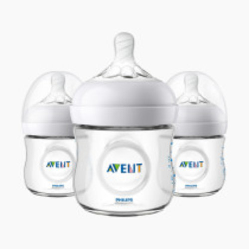 Philips AVENT Natural Baby Bottle, SCF010/37, Clear, 4 Ounce (Pack of 3)