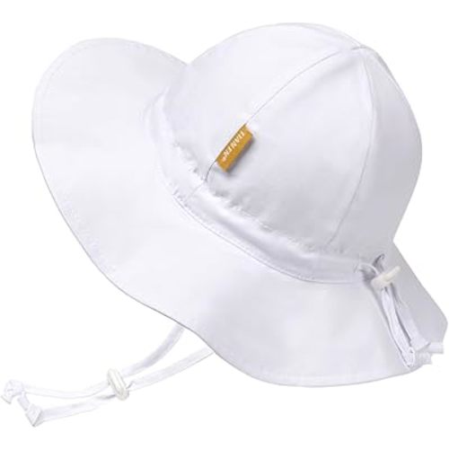 Baby Girl Sun Hat with UPF 50+ Outdoor Adjustable Toddler Beach Hat with Wide Brim Bucket Hats for Kids