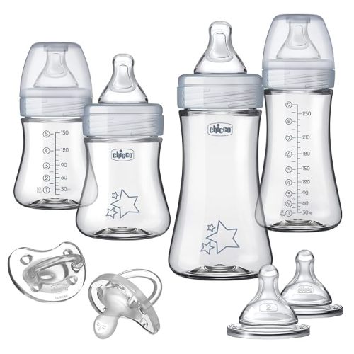 Chicco Duo Hybrid Baby Bottle Deluxe Set, Glass Inside/Plastic Outside