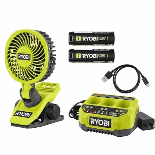USB Lithium Clamp Fan Kit with 2.0 Ah USB Lithium Battery and Charging Cable