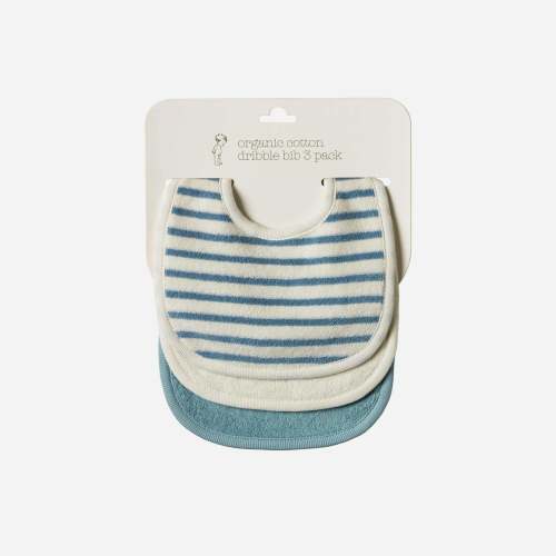 Dribble Bibs 3 Pack - Powder Blue/Natural