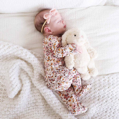 Mauvelous Meadow Ruffle Zipper Footie