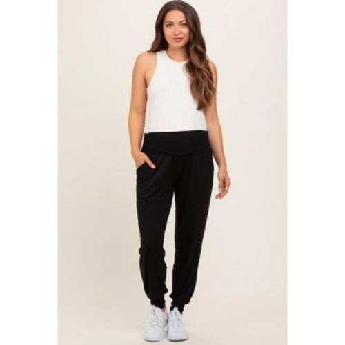 Pinkblush Black Soft Knit Maternity Joggers Medium