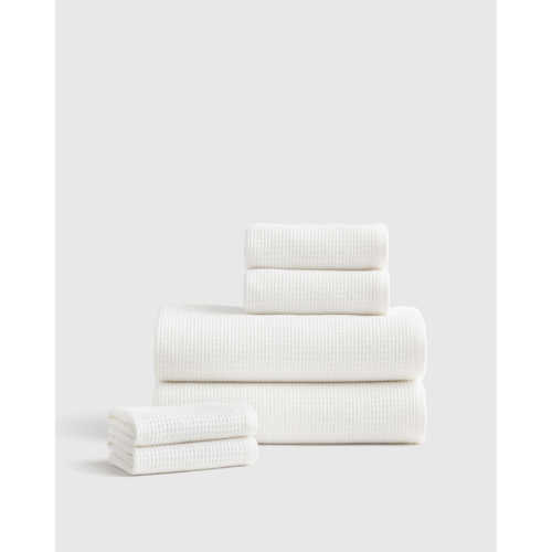 Turkish Waffle Terry Bath Towel Bundle in White