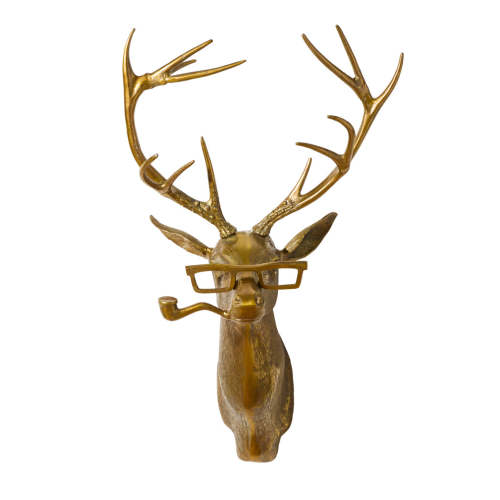 Frankie the Stag Wall Mount (Antique Brass Finish)