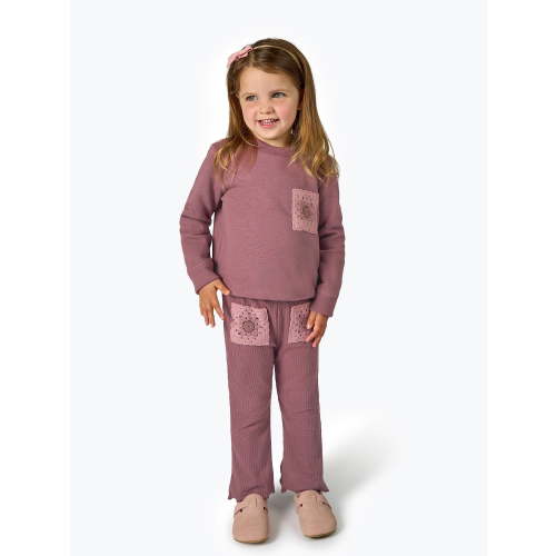 Modern Moments by Gerber Toddler Girl Sweatshirt with Flare Leg Pan Outfit Set, Sizes 12M-5T