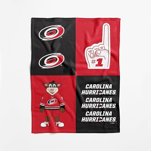 NHL Carolina Hurricanes Officially Licensed Baby Swaddle Blanket, 40 x 50 in, Soft Lightweight Polyester, Domino Design