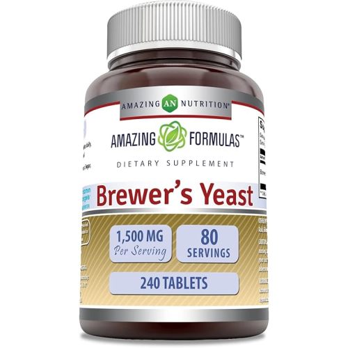 Amazing Formulas Brewer's Yeast 1500 Mg | Tablets Supplement | Non-GMO | Gluten-Free | Made in USA (1 Pack | 240 Count)
