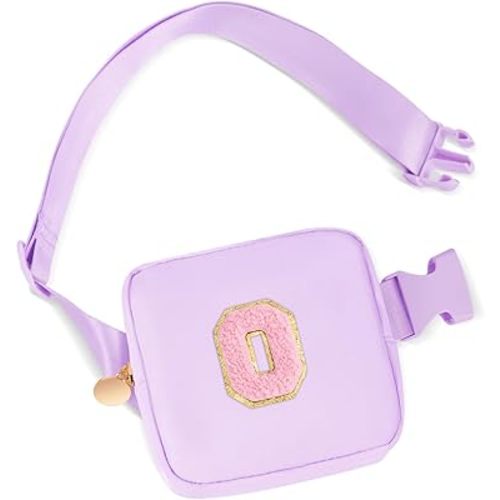 Mini Belt Bag Fanny Pack with Initials Letter Patch Small Crossbody Bags Cute Stuff Birthday Gifts for Teenager Girls Trendy Stuff for Teens - O,Lavender
