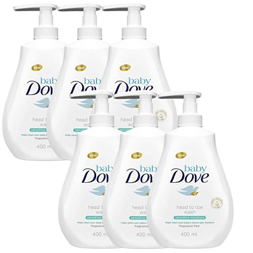 Dove Baby Head to Toe Body Wash Sensitive Moisture - 6 Packs x 13.52 FL.Oz / 400 ml