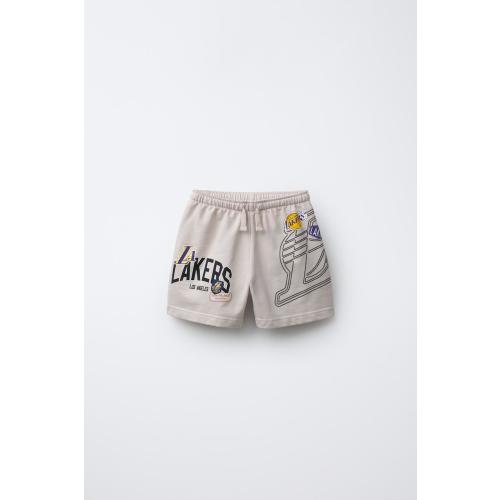 LOS ANGELES LAKERS NBA PLUSH SHORTS - Ice | ZARA United States