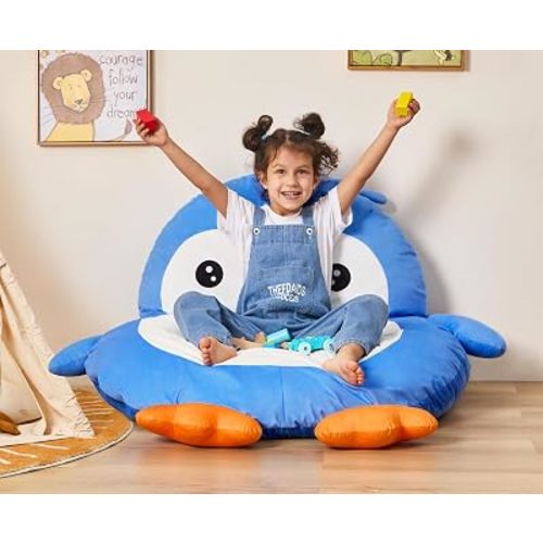 Hobestluk Bean Bag Chair Floor Bean Bag for Kids Playroom Living Room Blue